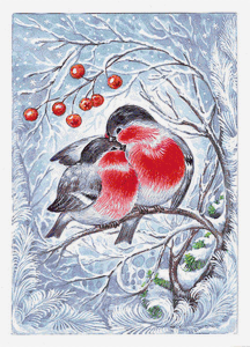 снегири - зима, птицы - предпросмотр