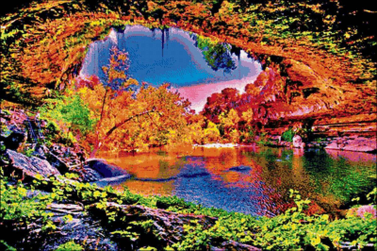 Озеро Гамильтон-Пул - сша, вода, осень, озеро, лес - предпросмотр