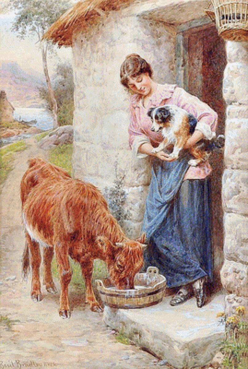 Худ.Basil Brudley. Деревенские жители. - живопись. - предпросмотр