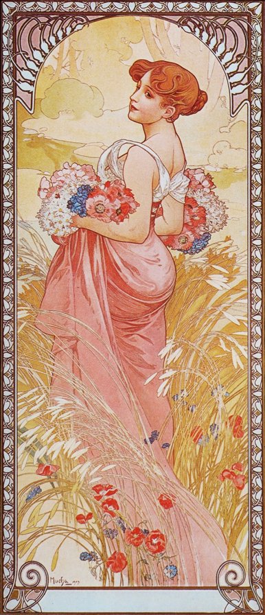 Альфонс Муха. Времена года. Лето - оригинал