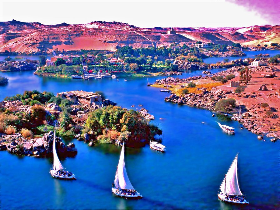 Река Нил - природа, африка, река, пейзаж, вода, нил - оригинал