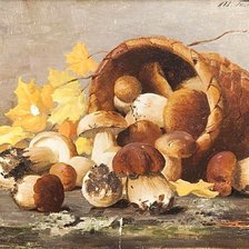 Худ. Галкин Вячеслав Саввич. Натюрморт с белыми грибами.