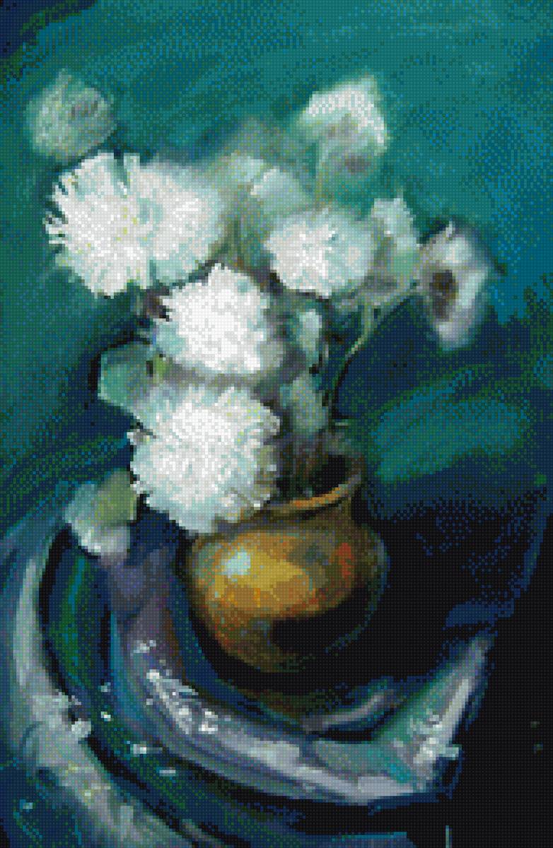 Белые цветы - предпросмотр