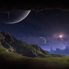 Схема вышивки «восход луны»