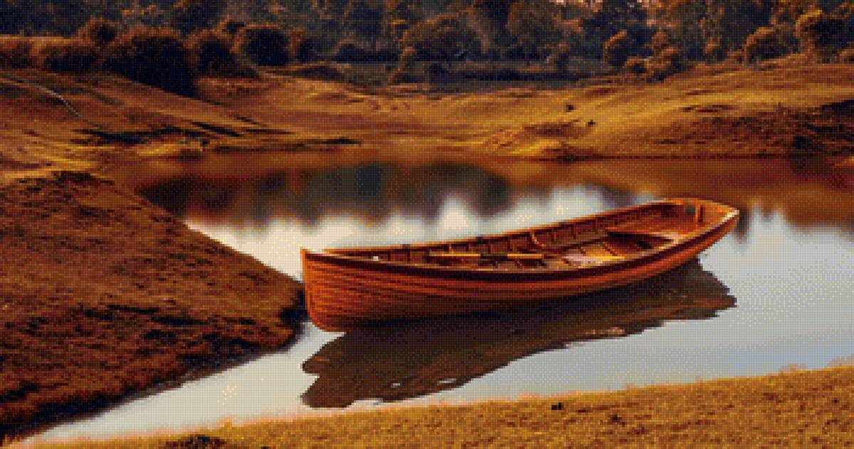 лодка - природа осень лодка - предпросмотр