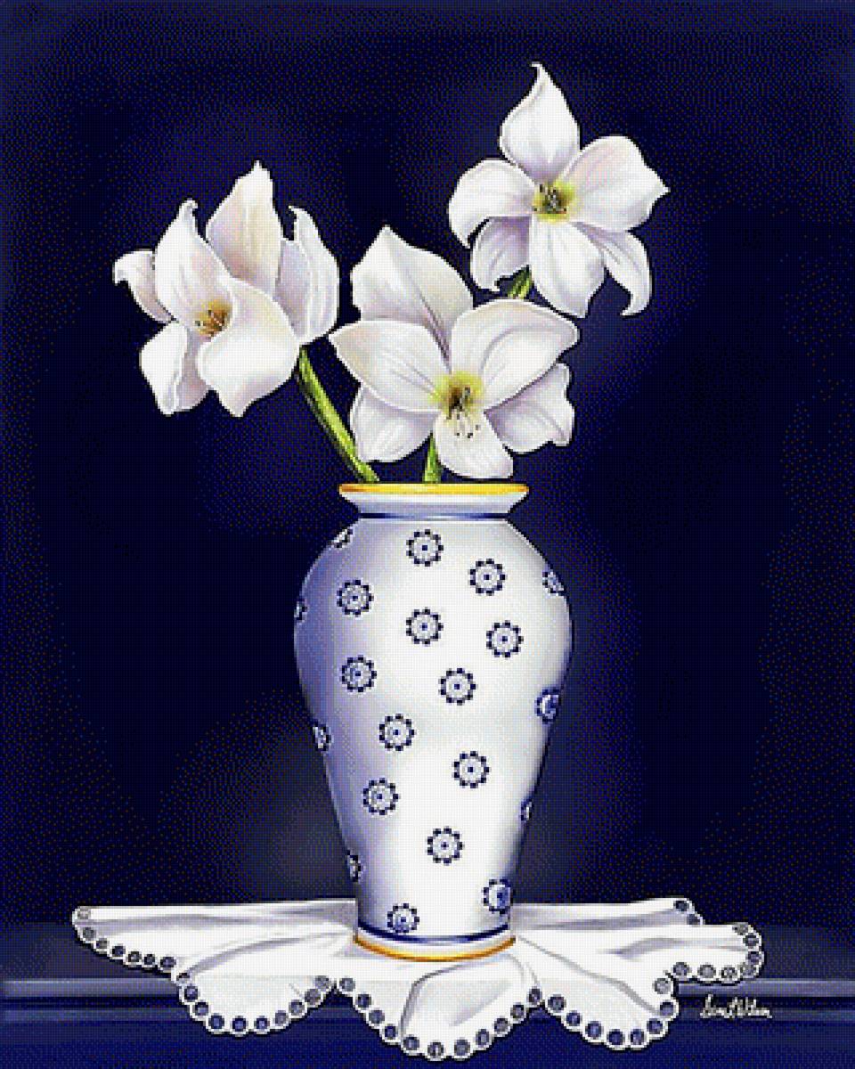 Худ. Sena Wilson. Натюрморт. - натюрморт, ваза, цветы, живопись. - предпросмотр