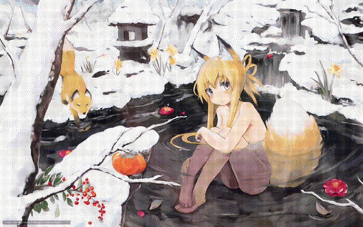 Зимние купание - аниме - предпросмотр