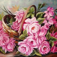 Схема вышивки «розы в корзине»