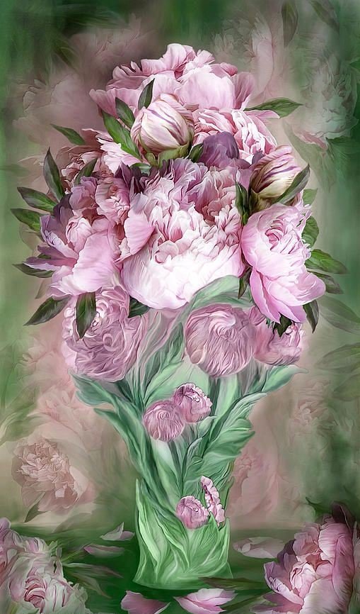Пионы - цветы, картина - оригинал