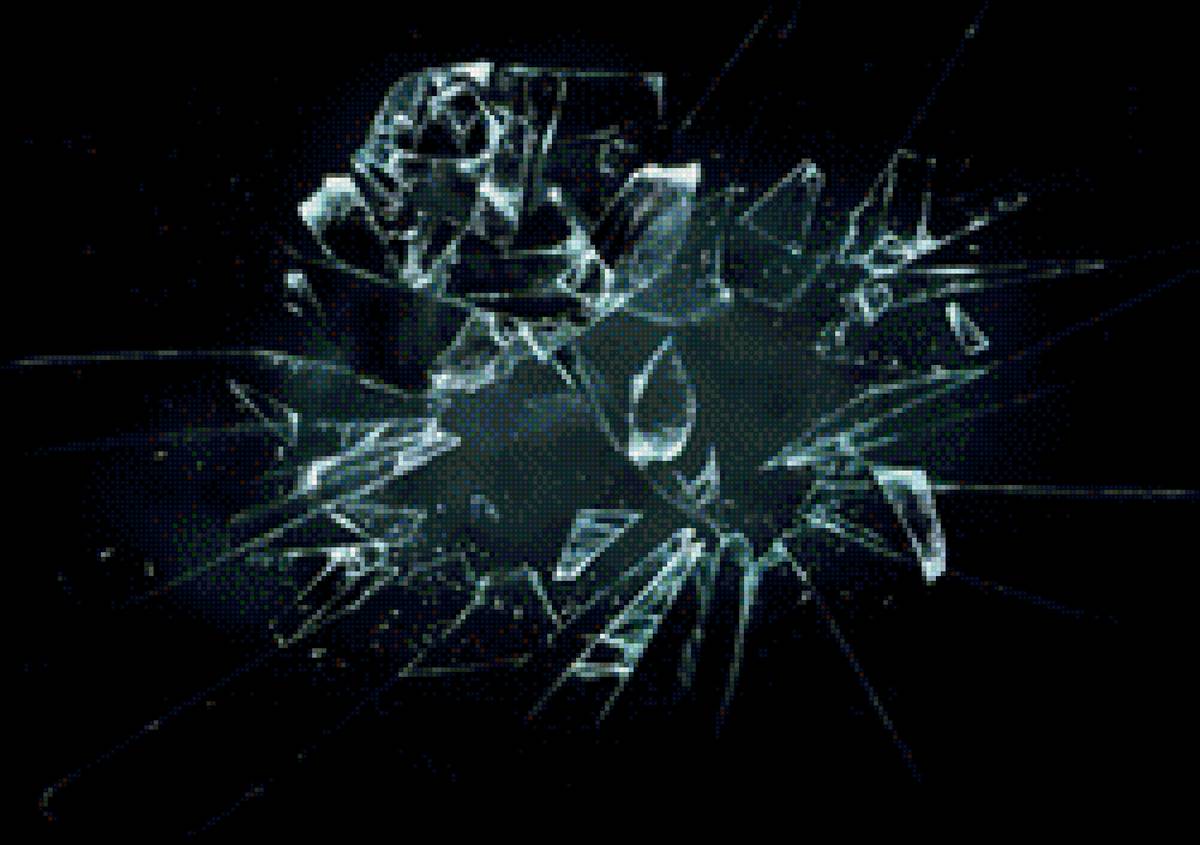 роза.монохром - битое стекло, монохром, роза - предпросмотр