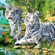 Оригинал схемы вышивки «Белый тигр» (№1311443)