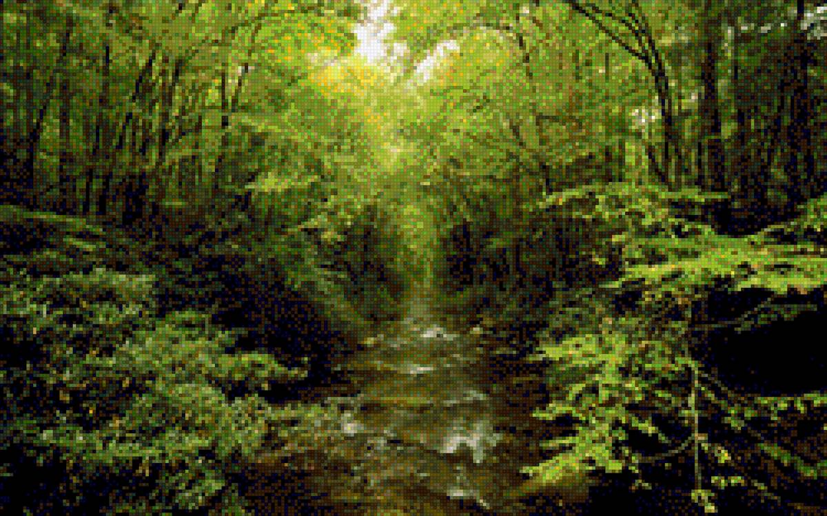 ручей - вода, природа, лес, деревья - предпросмотр