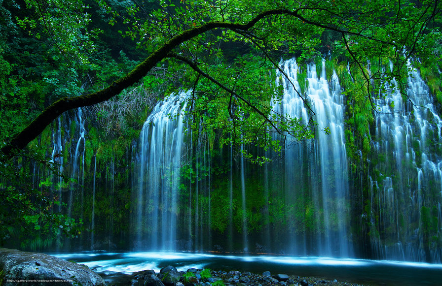 Водопад "Девичьи слёзы" - водопад, лето, природа, деревья - оригинал