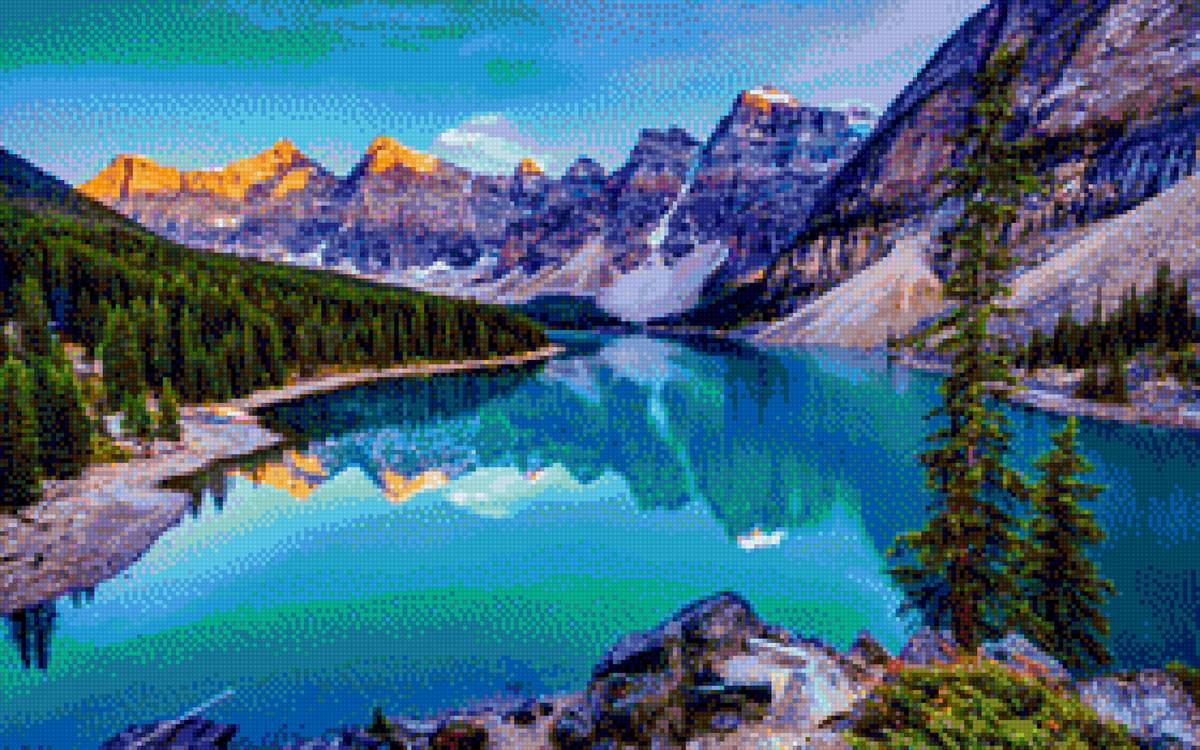 у горного озера - природа, горы, озеро - предпросмотр