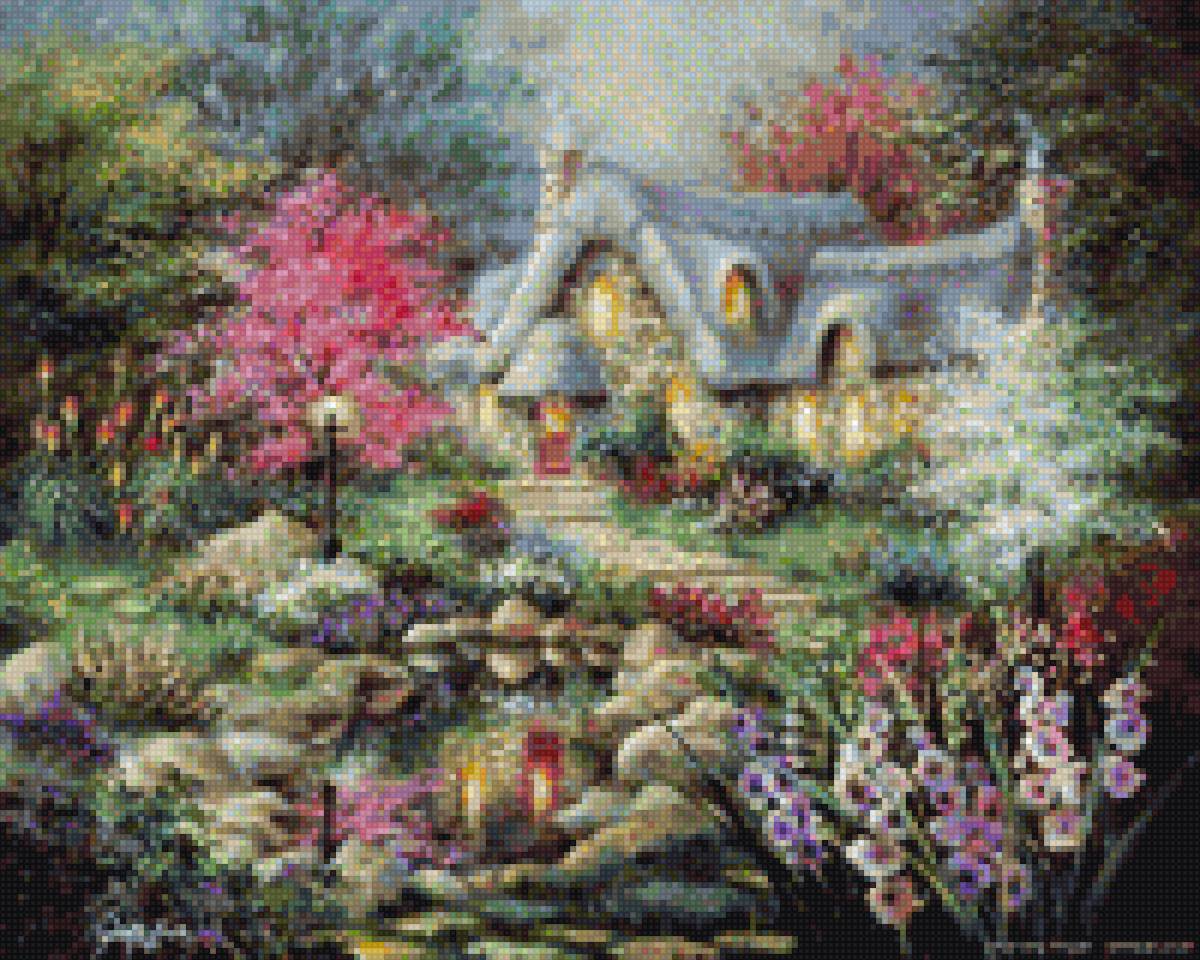 домик в саду - домик, сад - предпросмотр