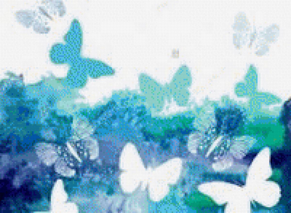 Бабочки - бабочки, бирюзовые - предпросмотр