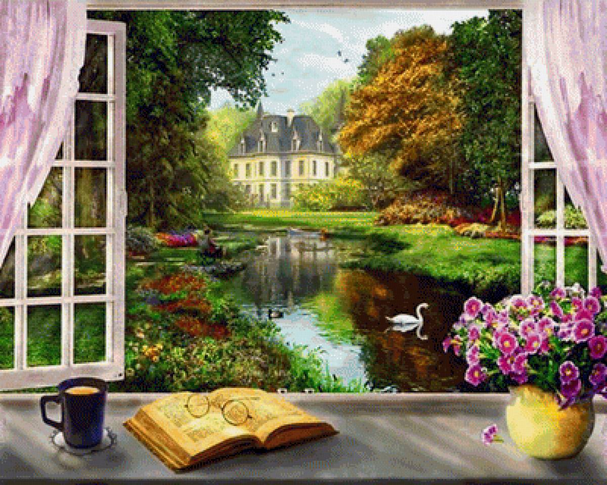 пейзаж - природа, пейзаж, река, лето - предпросмотр