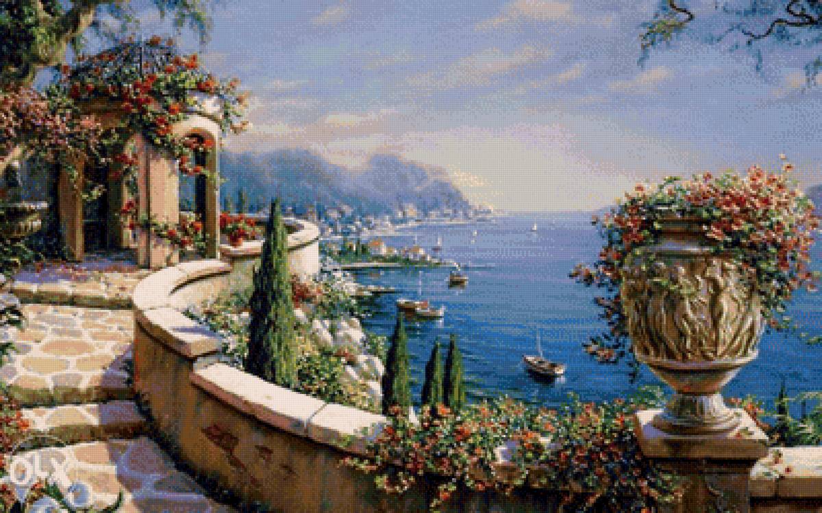 Итальянский дворик 5 - двор, пейзаж, италия - предпросмотр