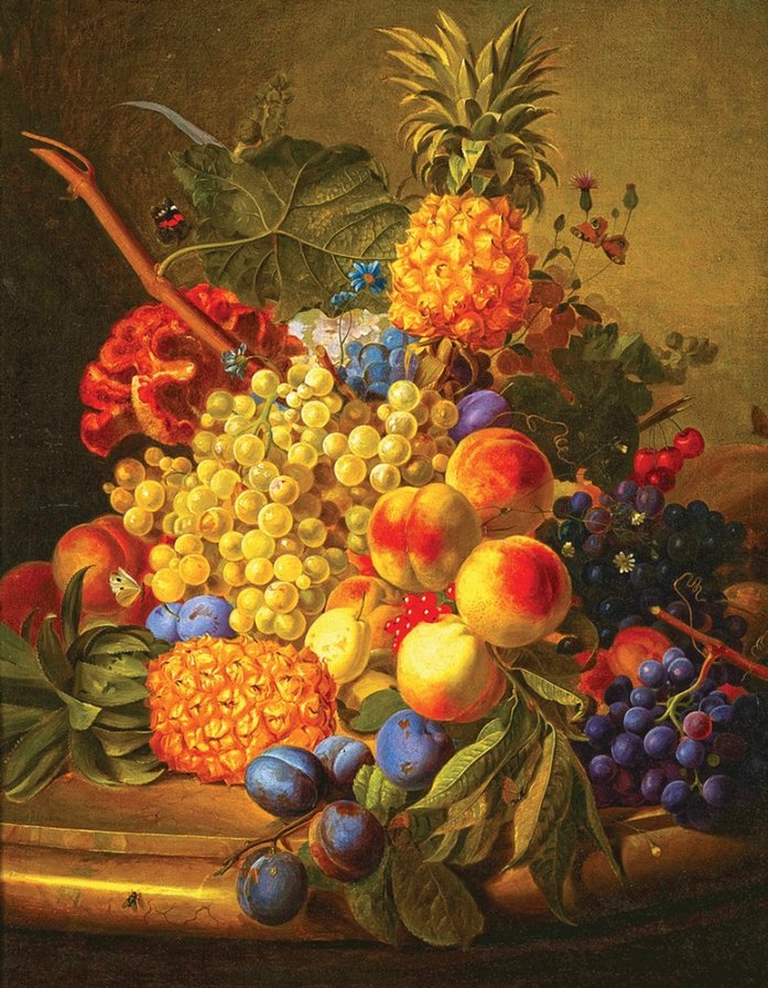 Фрукты - виноград, фрукты, картина - оригинал