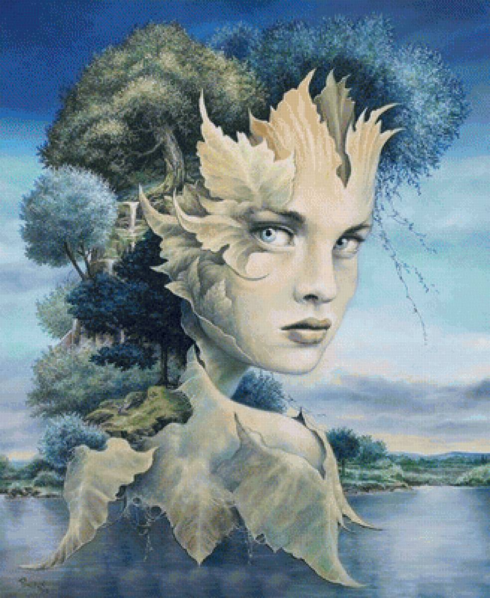 дриада - глаза, девушка, природа - предпросмотр