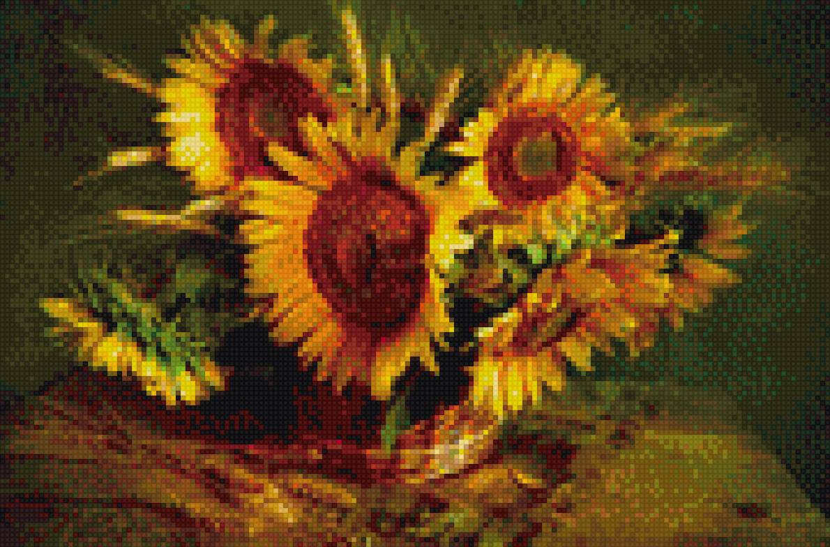 подсолнухи - вазы, натюрморт, цветы - предпросмотр