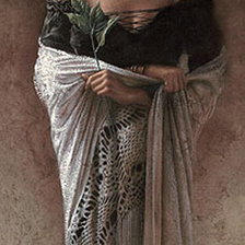 Оригинал схемы вышивки «Испанская девушка с цветком» (№1321698)