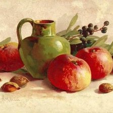 Оригинал схемы вышивки «Натюрморт  с яблоками» (№1321870)