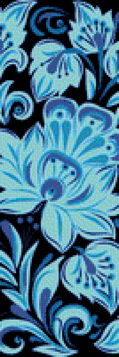 гжель часть 2 - гжель цветы триптих - предпросмотр