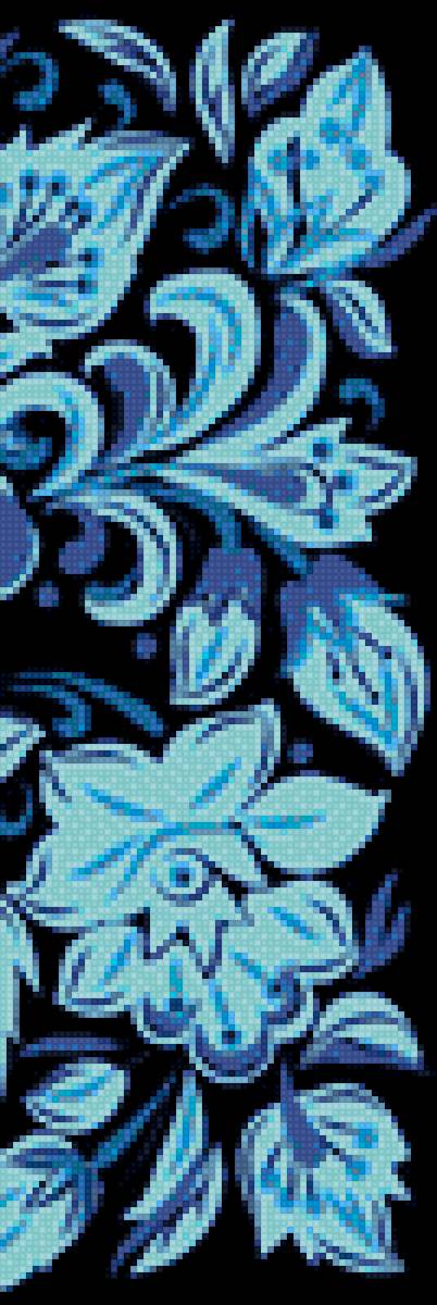 гжель часть 3 - гжель цветы триптих - предпросмотр