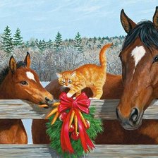 Схема вышивки «Лошадь с жеребенком.»