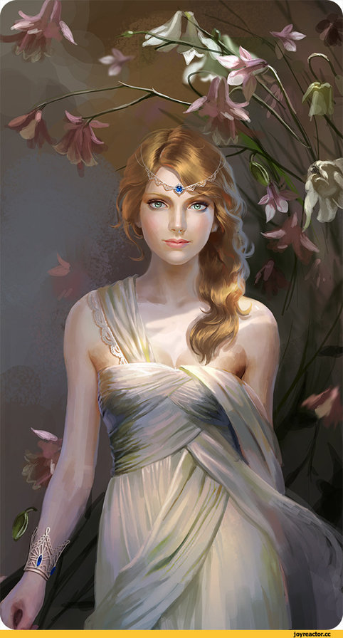 девушка - девушка, цветы - оригинал