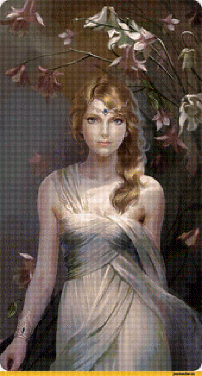 девушка - девушка, цветы - предпросмотр