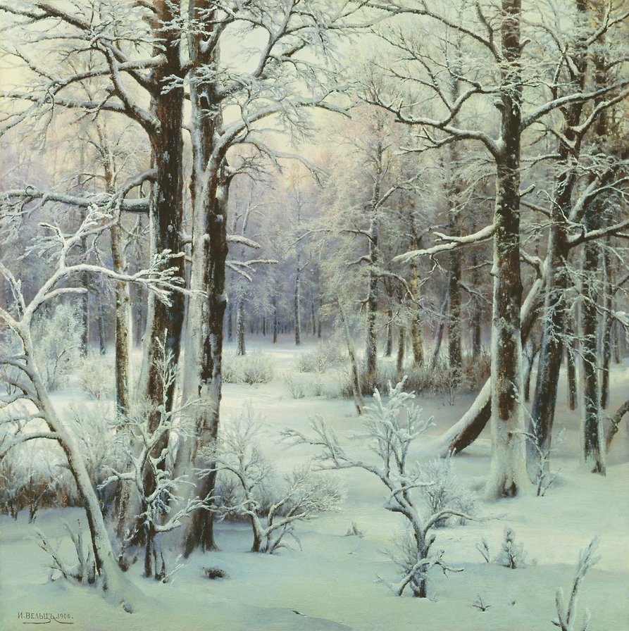 Зимний лес - зима, снег, лес - оригинал