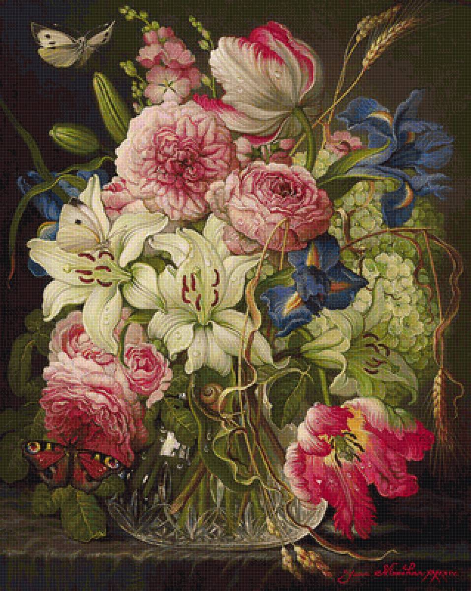 Художник Яна Мовчан - натюрморт, букет, цветы, живопись - предпросмотр