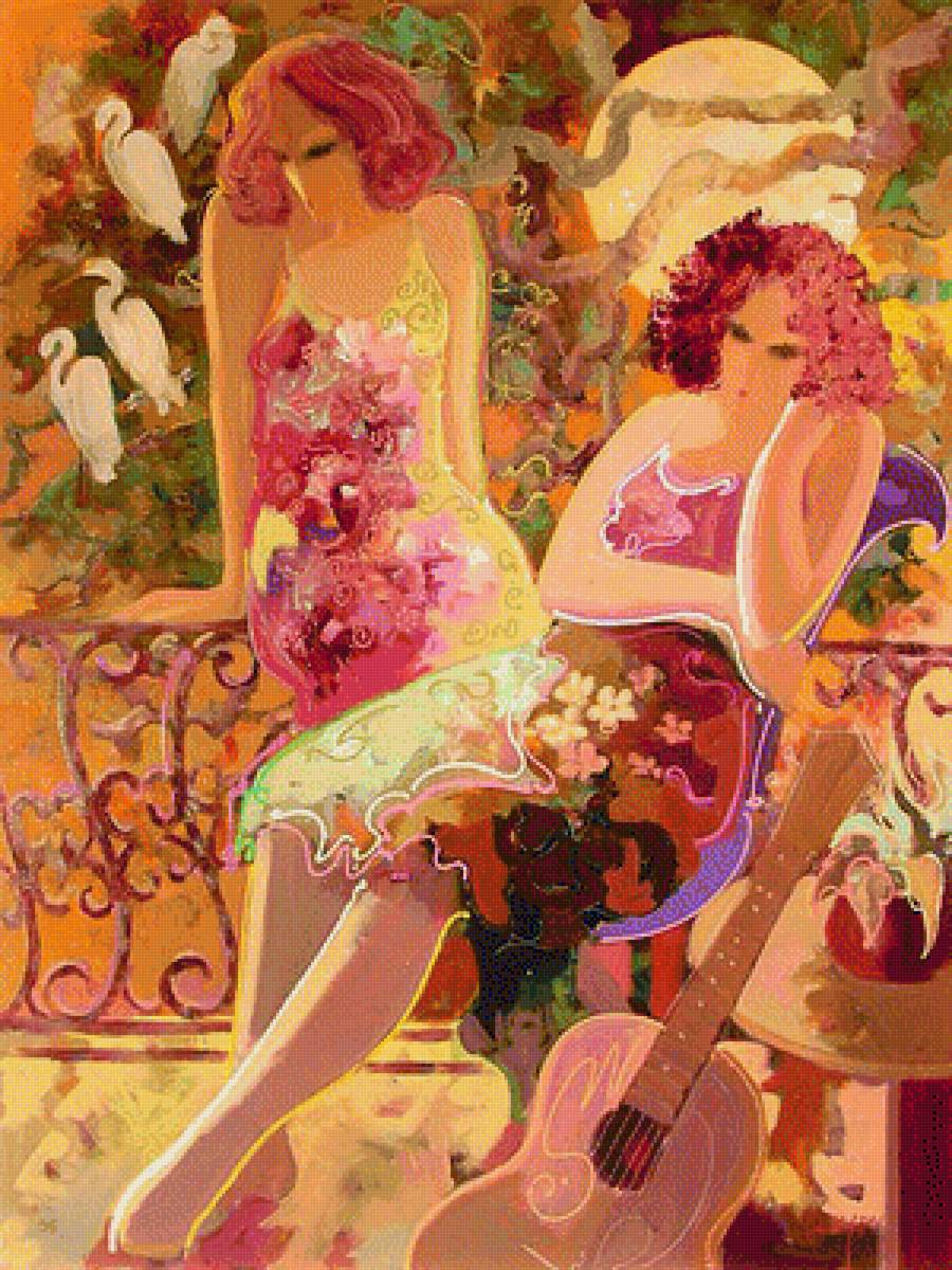 девушки - картина - предпросмотр