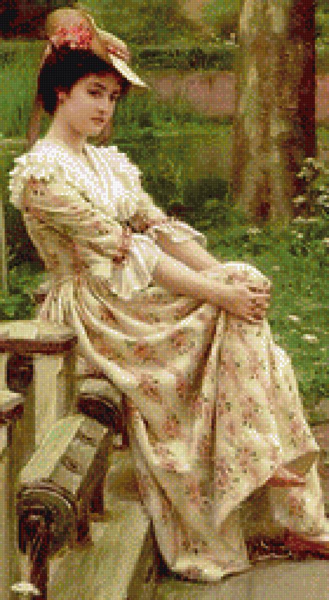 девушка в саду - предпросмотр