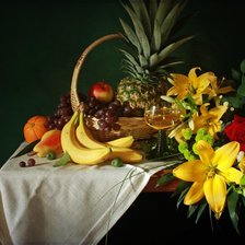 Натюрморт с жёлтыми лилиями