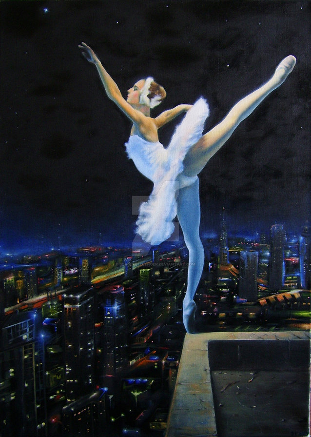 балерина - ночь, девушка, город - оригинал