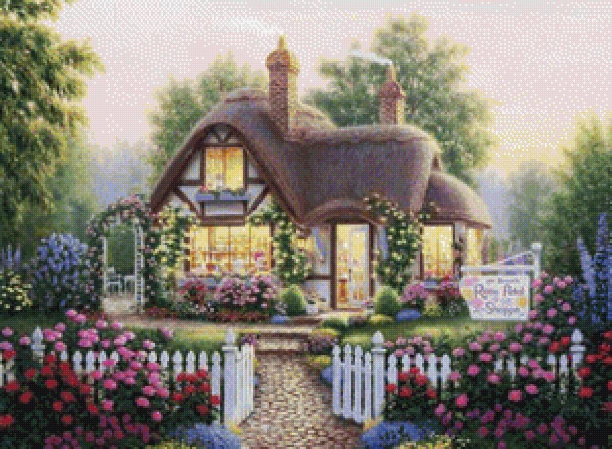 Милый дом с аркой - мидый дом с аркой из цветов с открытой дверью жилой красивый - предпросмотр