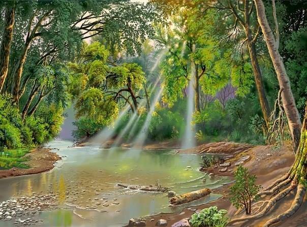 Волшебный уголок - природа, река, пейзаж - оригинал