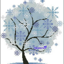 Оригинал схемы вышивки «дерево-зима» (№1330248)