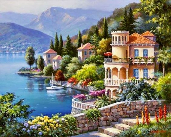 приморский город - городской пейзаж, город, море - оригинал