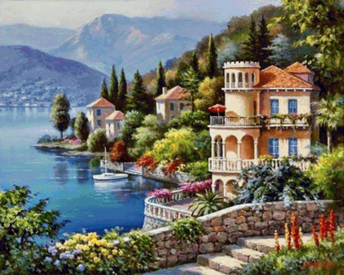 приморский город - город, море, городской пейзаж - предпросмотр