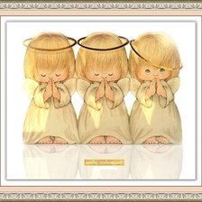 Оригинал схемы вышивки «три ангелочка» (№1331186)