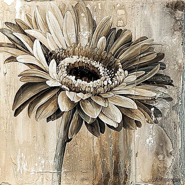 Худ.Linda Thompson.  Гербера. - цветок. гербера, живопись. - оригинал