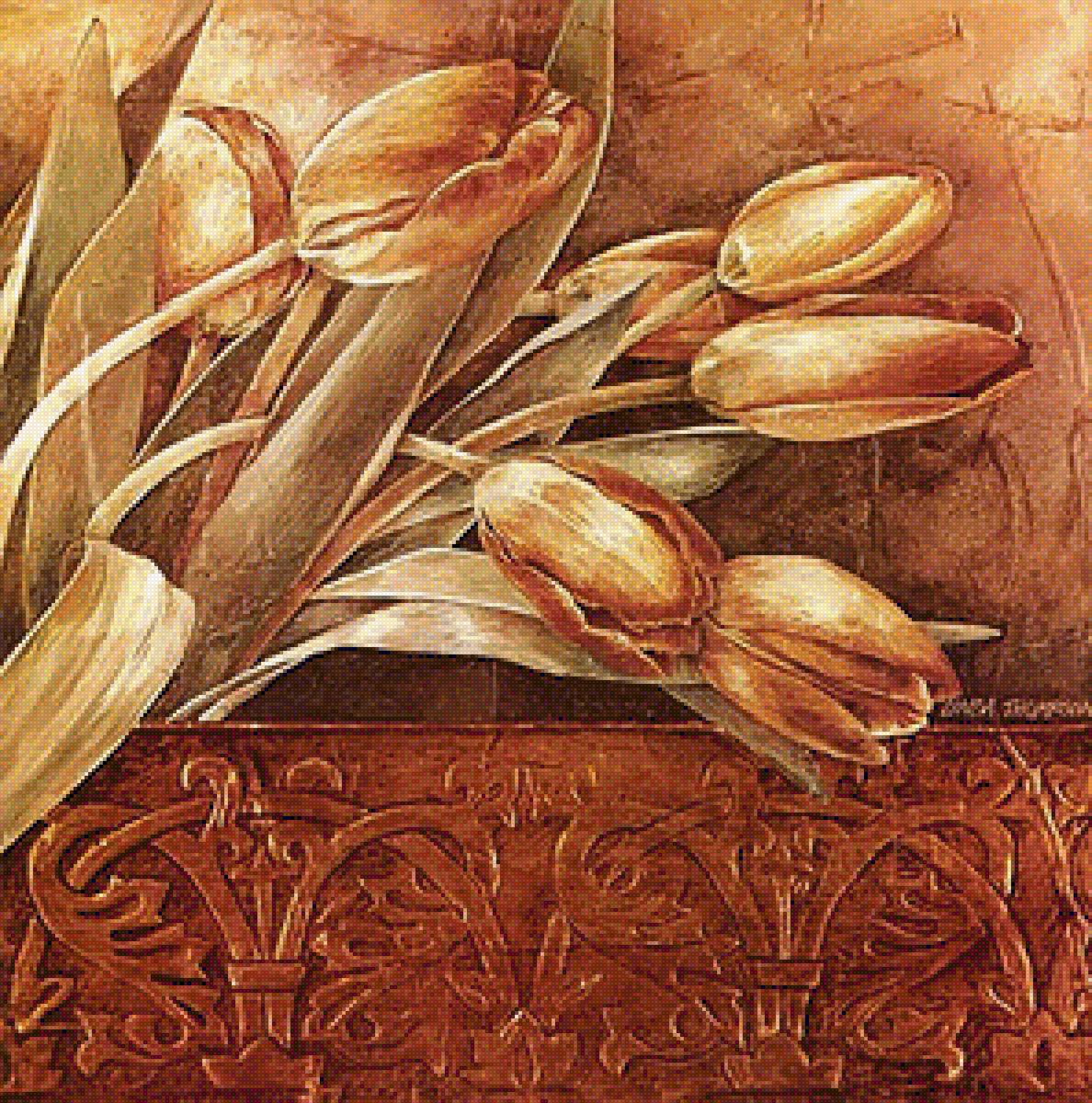 Худ. Linda Thompson. Тюльпаны. - живопись., цветы. тюльпаны - предпросмотр