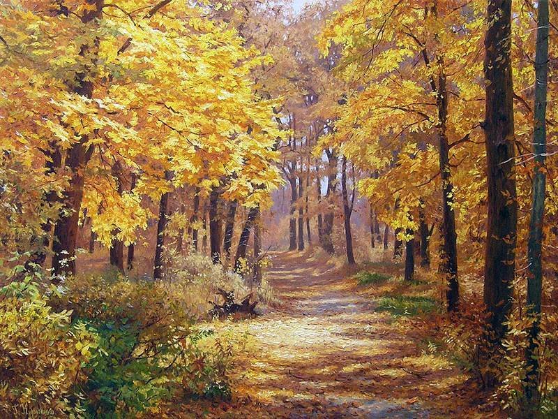 дорога в осень - пейзаж, лес, природа, осень - оригинал