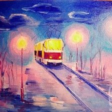 Схема вышивки «Трамвайчик»