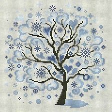 Схема вышивки «Дерево Зима»