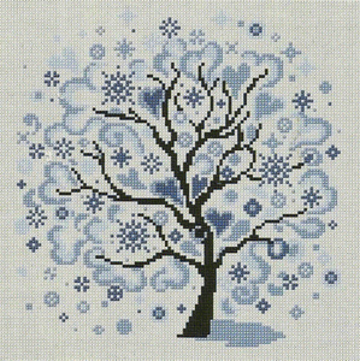 Дерево Зима - времена года - предпросмотр